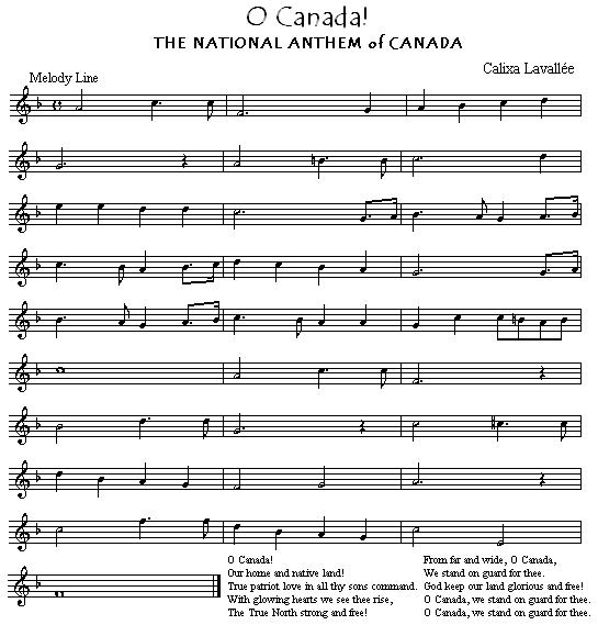 O Canada Music